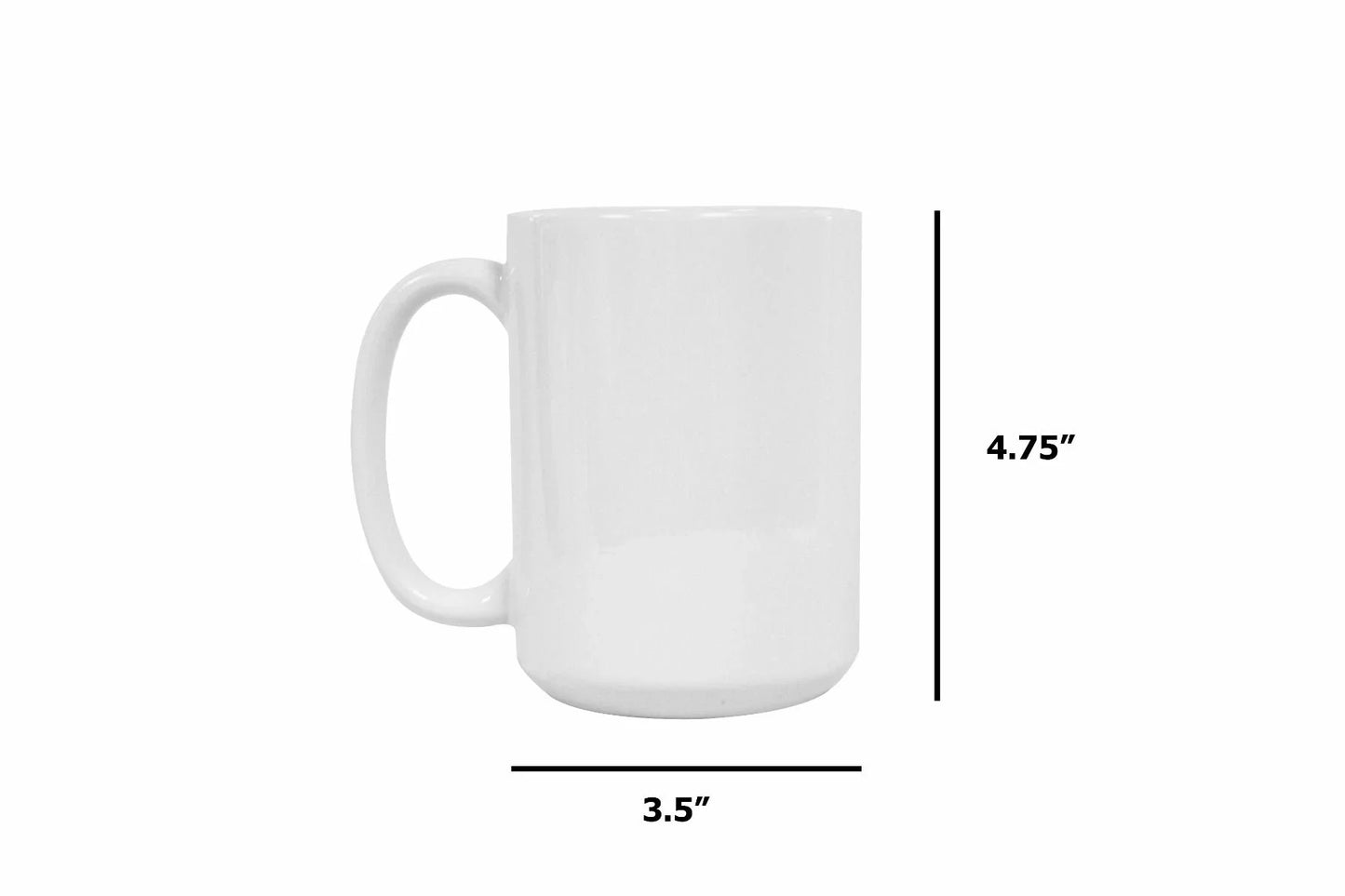 15oz Sublimation Pearl Coat White Mug - Full Colour Artwork Sublimation Printed