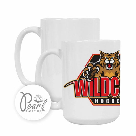 15oz Sublimation Pearl Coat White Mug - Full Colour Artwork Sublimation Printed