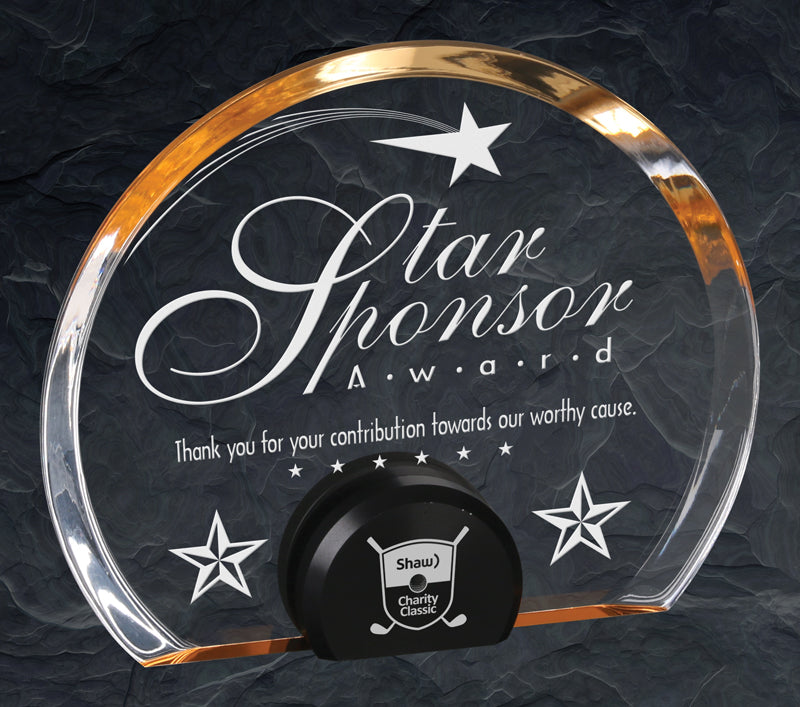 Halo - Radiant Acrylic Award (Available in 3 Colors and Sizes) - Laser Engraving Includes