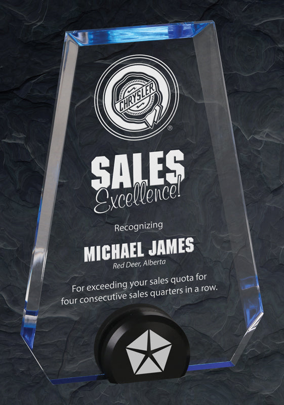 Pinnacle - Radiant Acrylic Award (Available in 3 Colors and Sizes) - Laser Engraving Includes