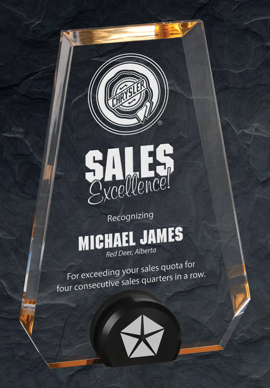 Pinnacle - Radiant Acrylic Award (Available in 3 Colors and Sizes) - Laser Engraving Includes