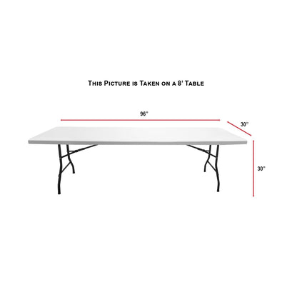 Full Color Sublimated Table Cloth for 8' table - Drape style, 4 sided, Closed Back