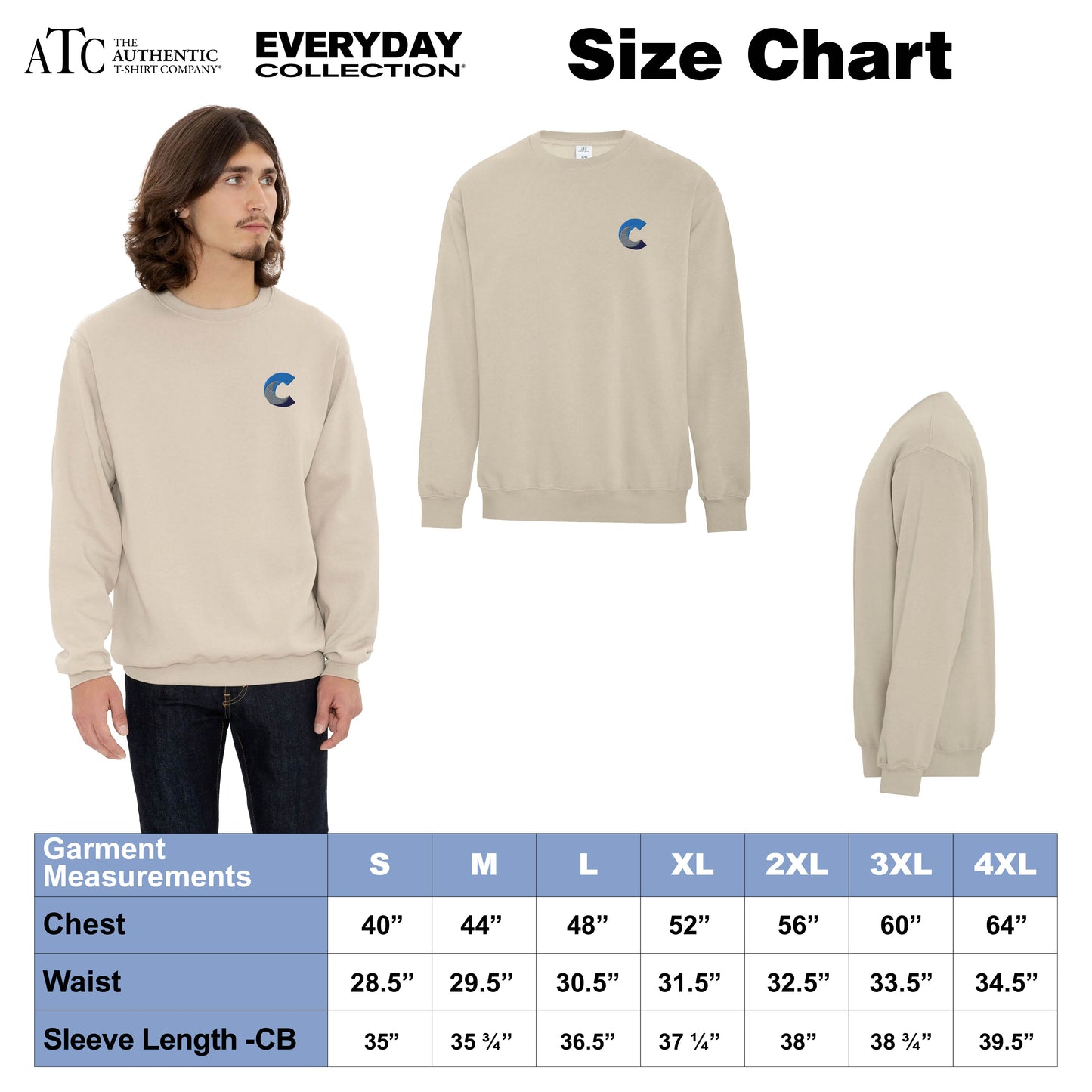 ATC™ EARTH WASH™ TOURBILLON FLEECE CREWNECK SWEATSHIRT - Embroidered