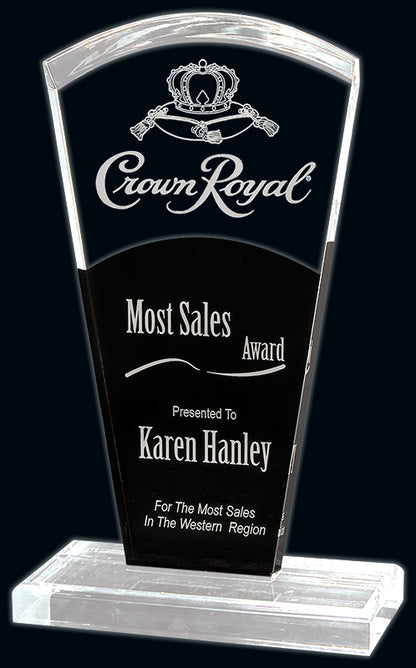 Black & Clear Series - Acrylic Award (Available in 4 Different Shape Styles) - Laser Engraving Includes