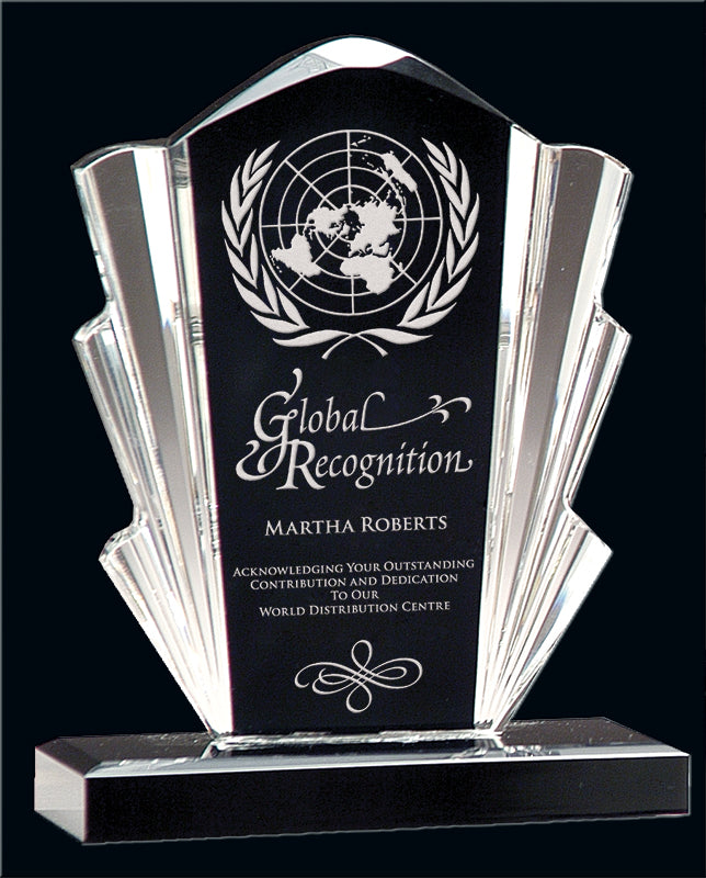 Black & Clear Series - Acrylic Award (Available in 4 Different Shape Styles) - Laser Engraving Includes