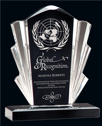 Black & Clear Series - Acrylic Award (Available in 4 Different Shape Styles) - Laser Engraving Includes