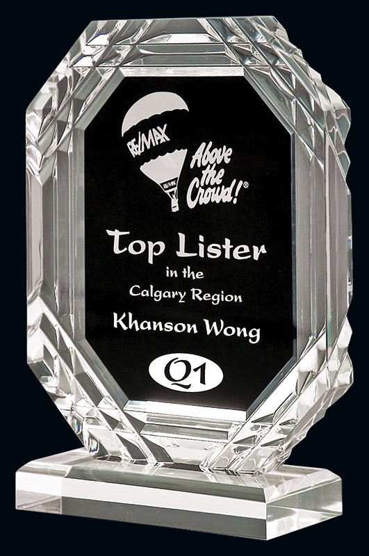 Black & Clear Series - Acrylic Award (Available in 4 Different Shape Styles) - Laser Engraving Includes