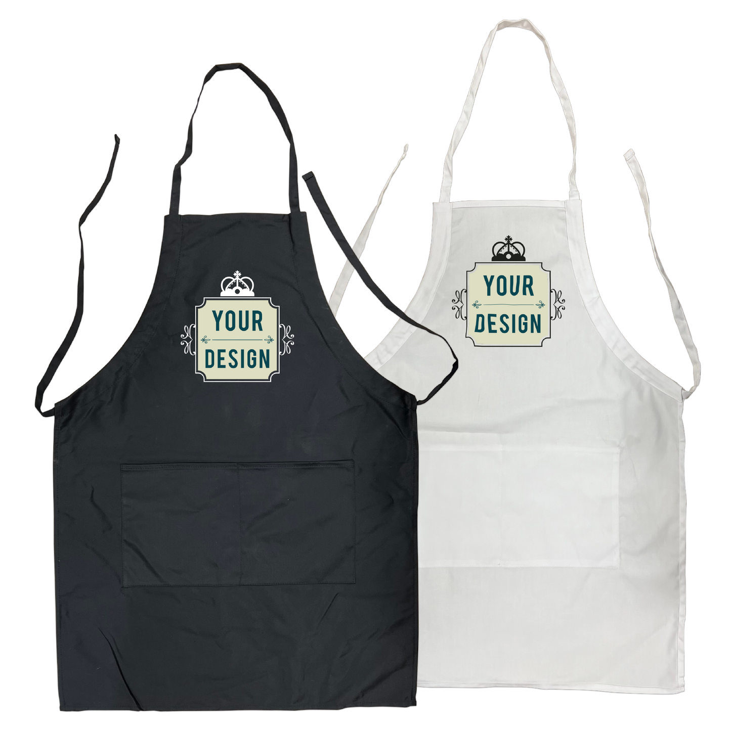 Polyester-Cotton Apron 22.5”W x 30” H - Single Color or Full Color Printing