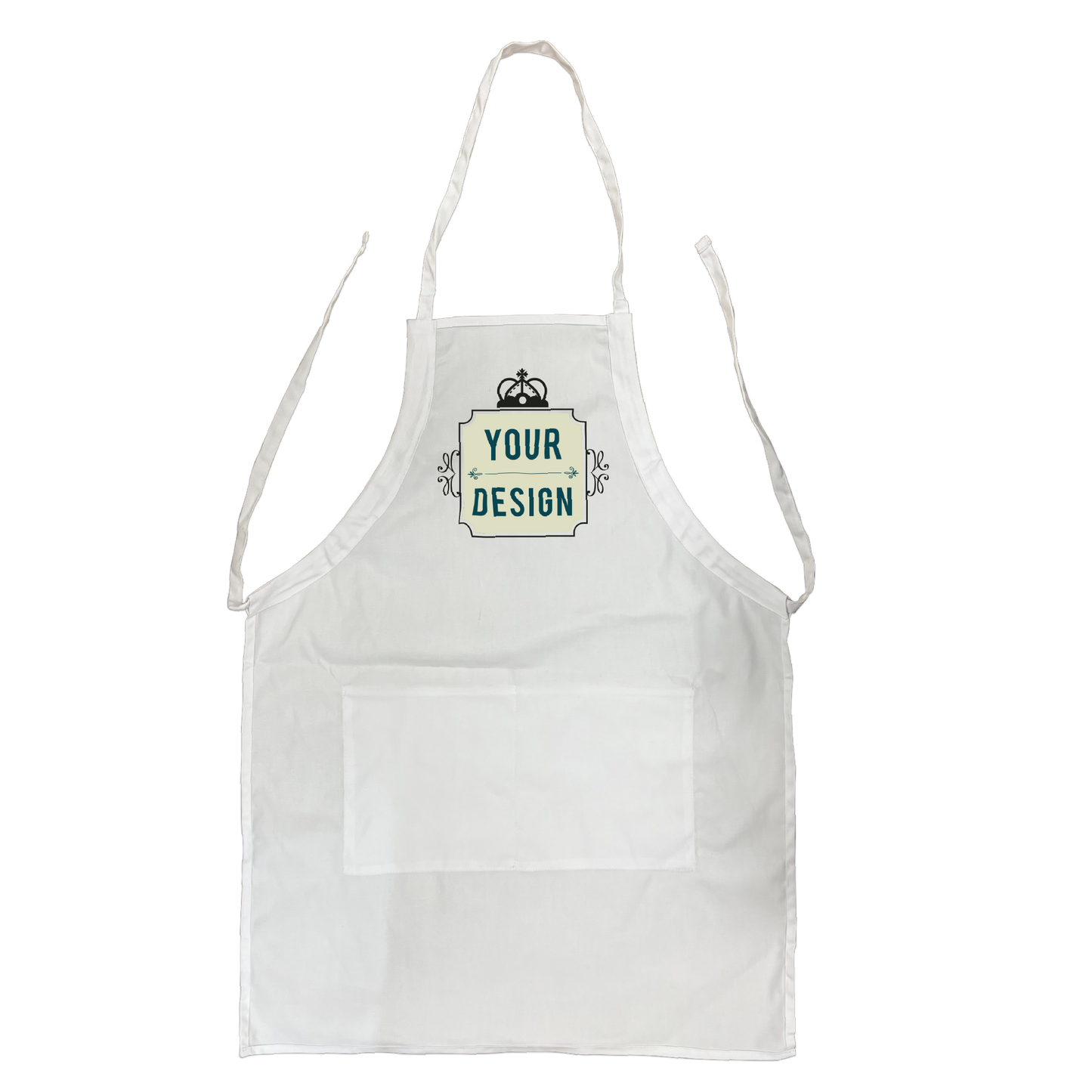 Polyester-Cotton Apron 22.5”W x 30” H - Single Color or Full Color Printing