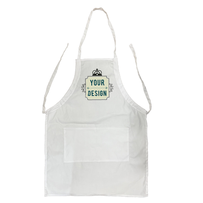 Polyester-Cotton Apron 22.5”W x 30” H - Single Color or Full Color Printing