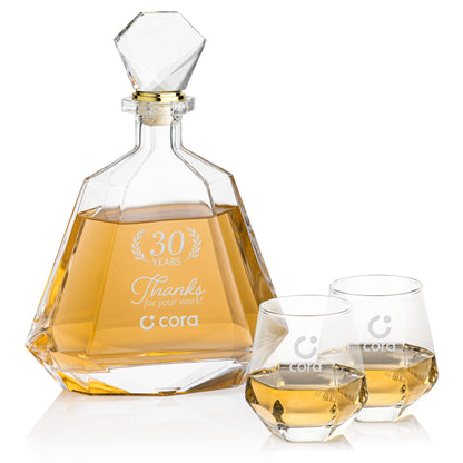 Hartsdale Decanter Set - Deep Etch and Laser Engraving Decorated (Rigid Gift Box Includes)