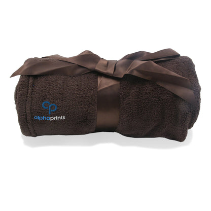 Super-Lux Plush Blanket w/Decoration Wrap - Logo Embroidered