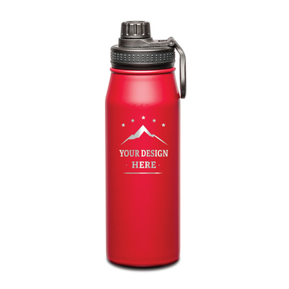 Cienega SS Double Wall Vacuum Insulated Water Bottle w/ Twist Chug Lid 27oz - Laser Engraving Logo - 12pcs to Start