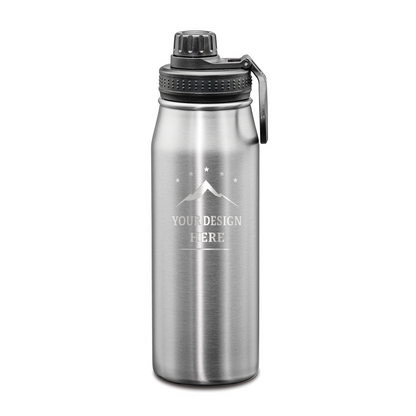 Cienega SS Double Wall Vacuum Insulated Water Bottle w/ Twist Chug Lid 27oz - Laser Engraving Logo - 12pcs to Start