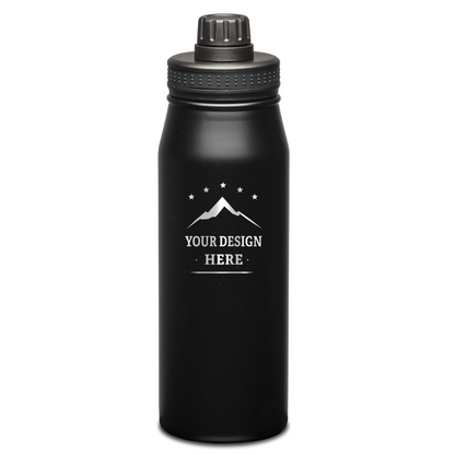 Cienega SS Double Wall Vacuum Insulated Water Bottle w/ Twist Chug Lid 27oz - Laser Engraving Logo - 12pcs to Start