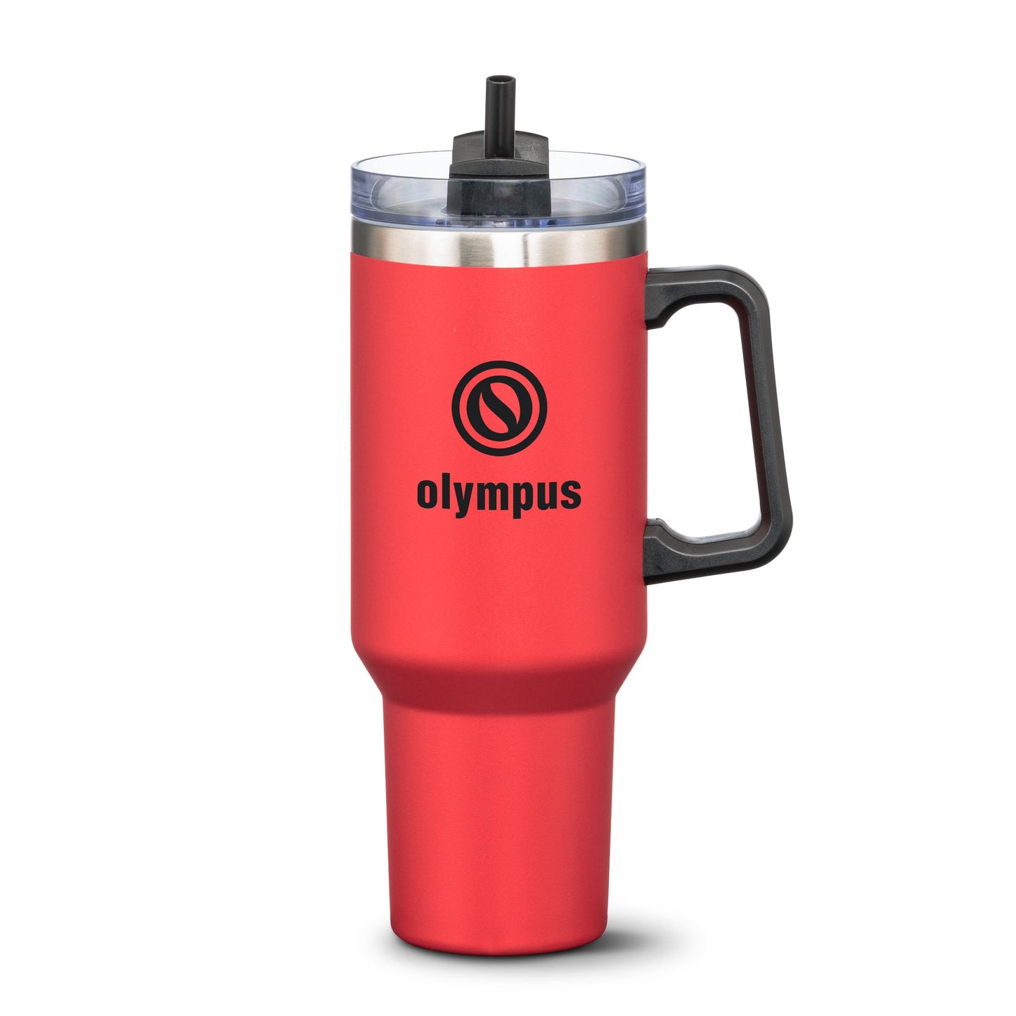 Double Insulated Compeer Handle Travel Mug w/Straw 40oz - Single Color or Full Color Printing