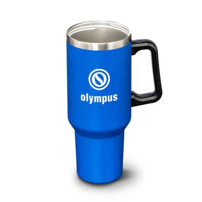 Double Insulated Compeer Handle Travel Mug w/Straw 40oz - Single Color or Full Color Printing