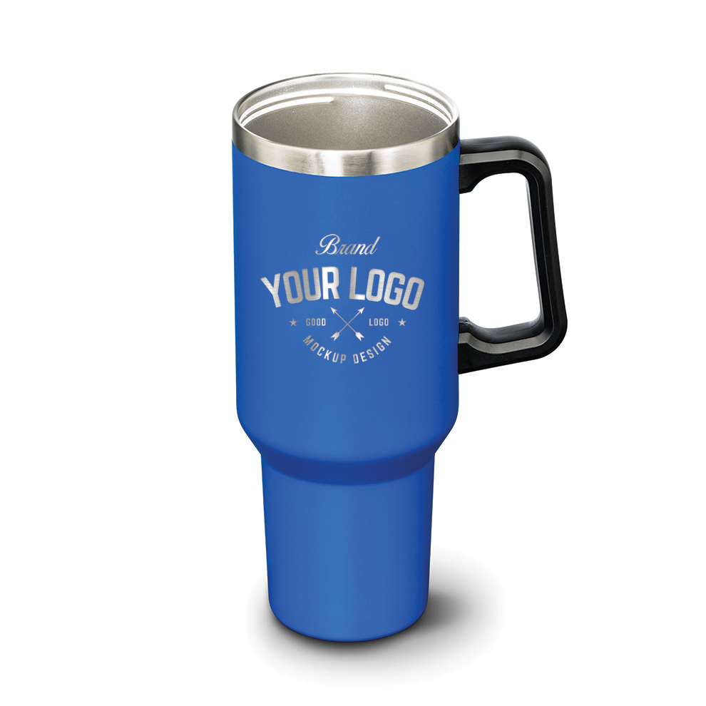 Double Insulated Compeer Handle Travel Mug w/Straw 40oz - Laser Engraving Logo - 12pcs to Start