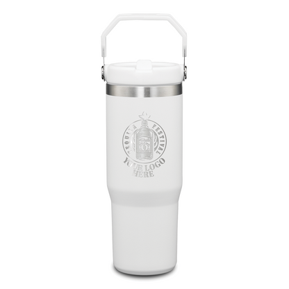 Revive SS Tumbler w/Handle & Straw 30oz - Laser Engraving Logo - 12pcs to Start