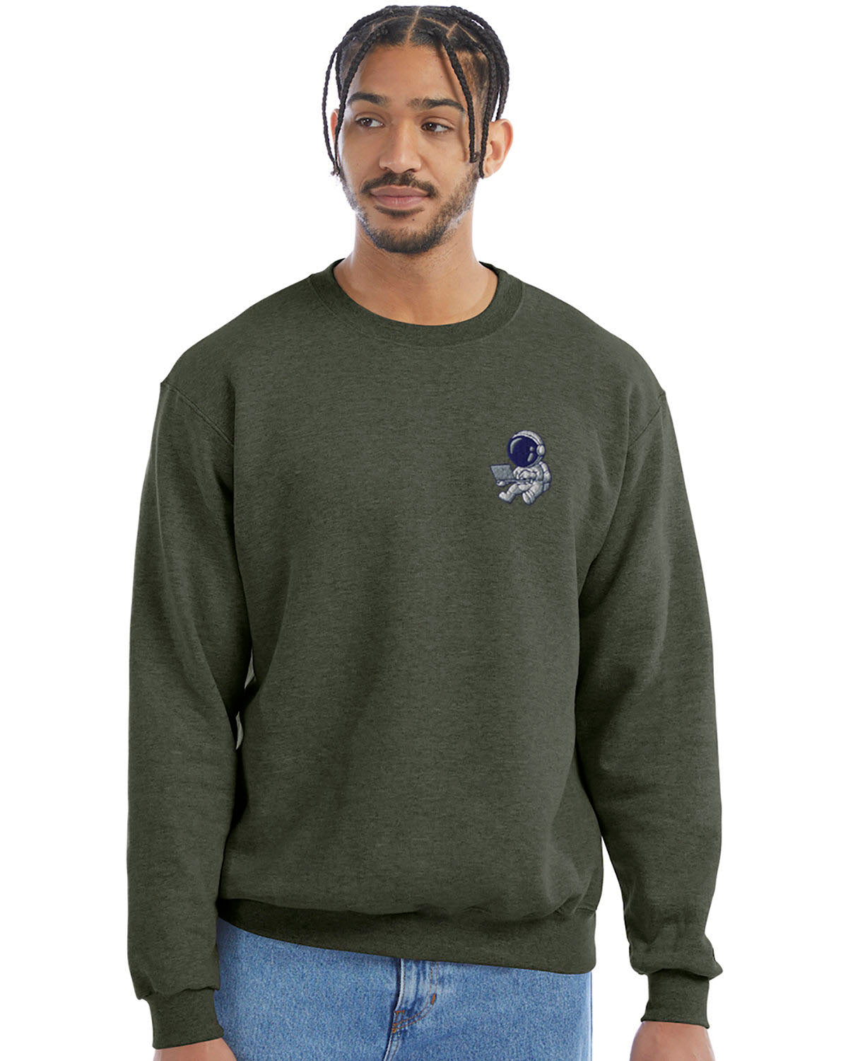 Champion Adult Powerblend® Crewneck Sweatshirt S600 - Embroidered