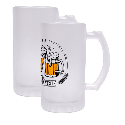 Frosted Beer Stein - Full Colour Artwork Sublimation Printed