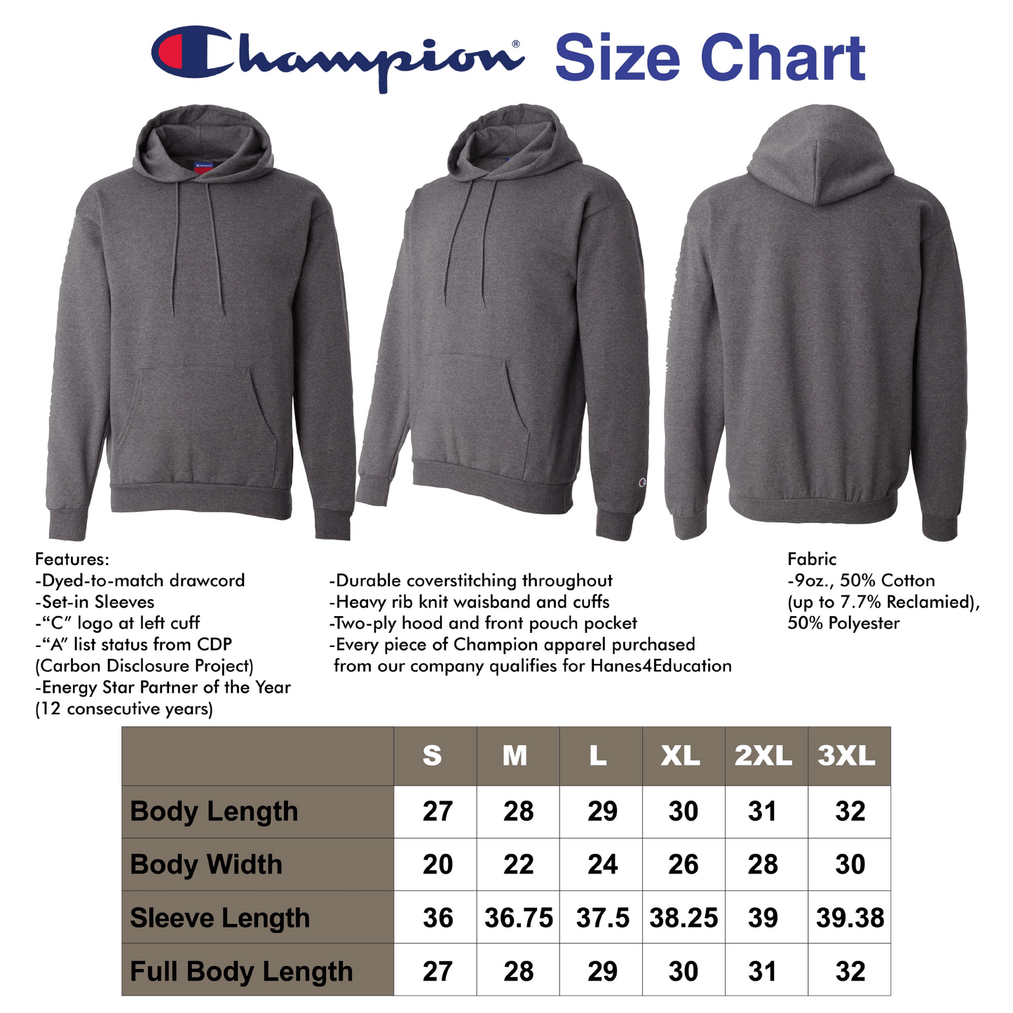 Champion Adult Powerblend® Pullover Hooded Sweatshirt s700