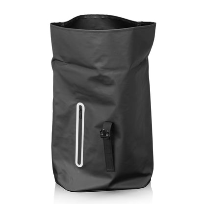 Black duffel bag with side zipper