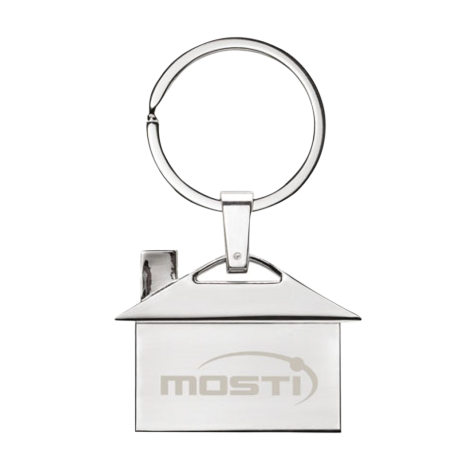 House Shape Key Ring - Laser Engraved Logo