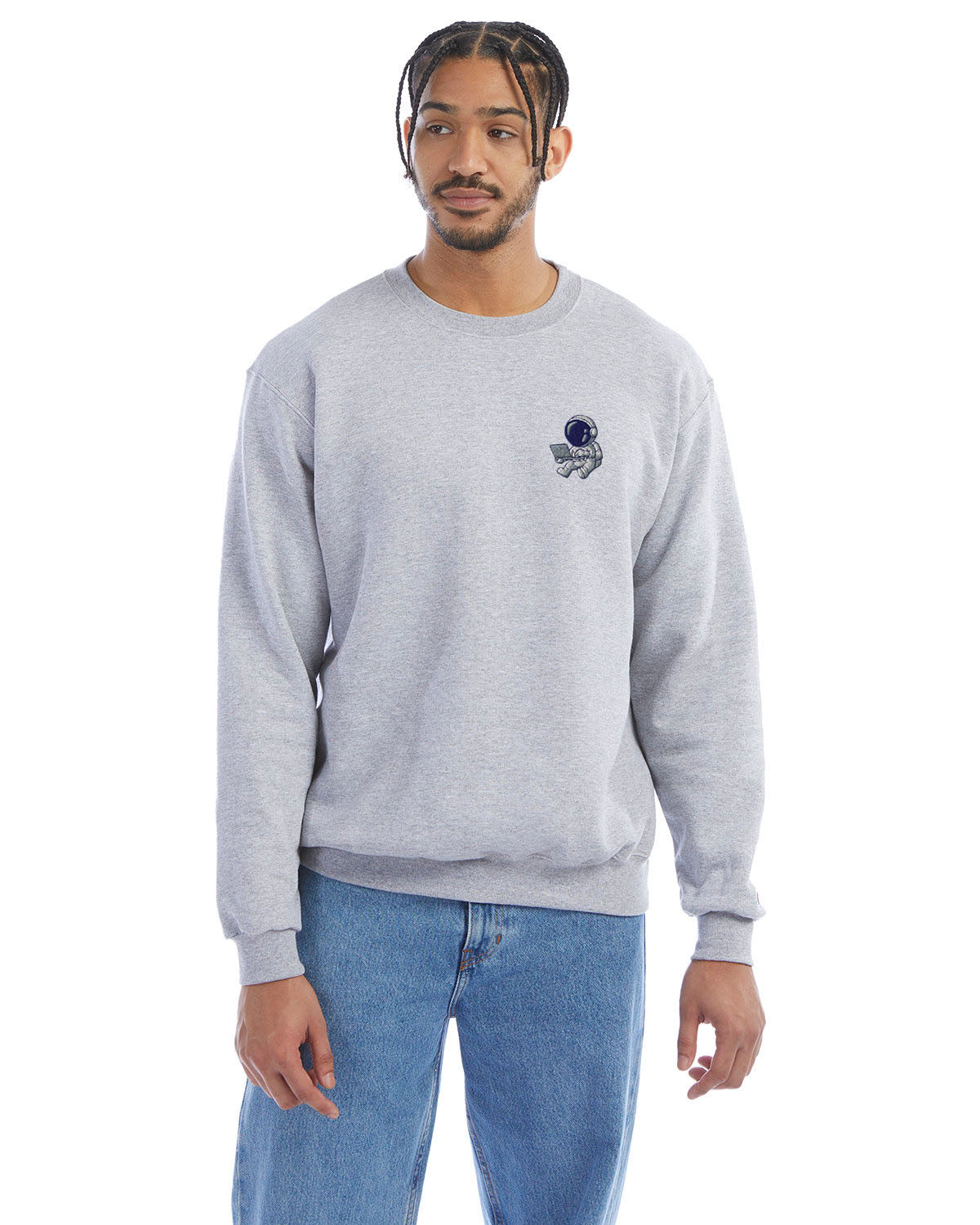 Champion Adult Powerblend® Crewneck Sweatshirt S600 - Embroidered