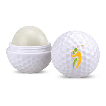 Golf Ball Shaped Lip Moisturizer Container - Single Color Pad Printing Logo