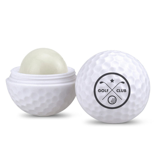 Golf Ball Shaped Lip Moisturizer Container - Single Color Pad Printing Logo