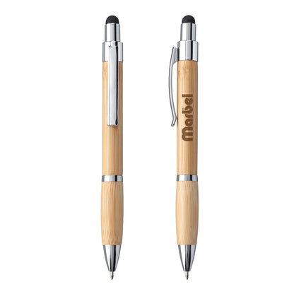 Kafza Bamboo Pen with Stylus - Laser Engraved Logo