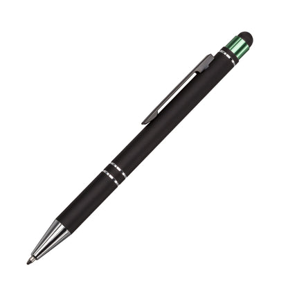 Scroll Metal Ballpoint Pen with Stylus - Laser Engraved Logo