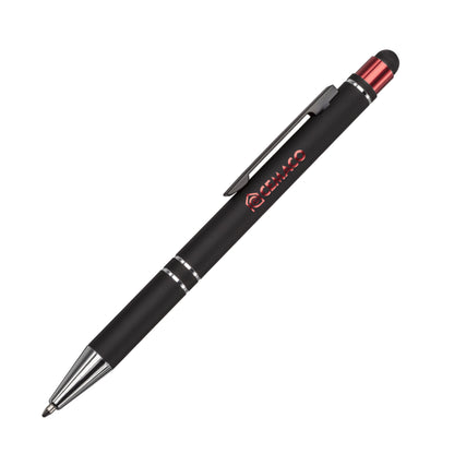 Scroll Metal Ballpoint Pen with Stylus - Laser Engraved Logo