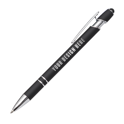 Kurt Soft Touch Metal Pen with Stylus - Laser Engraved Logo