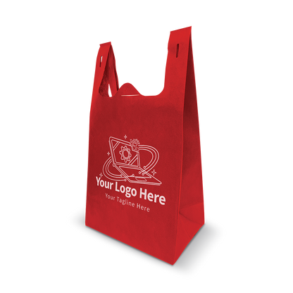 T-shirt Non-woven Market Bag with Bottom Gusset 70gsm 11"W x 7"D x 20"H