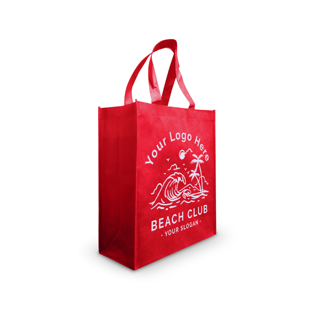 Medium Promotional Non-woven Shopping Bags 80gsm 12"W x 6"D x 14"H