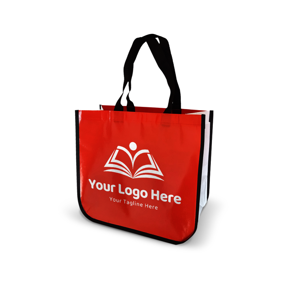 Laminated Non-Woven Bag with Curved Bottom - 110gsm Glossy Finish 16”W x 6"D x 14”H