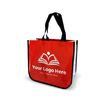 Laminated Non-Woven Bag with Curved Bottom - 110gsm Glossy Finish 16”W x 6"D x 14”H