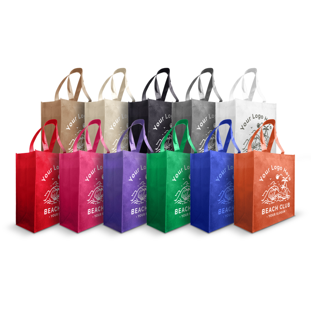 Medium Promotional Non-woven Shopping Bags 80gsm 12"W x 6"D x 14"H