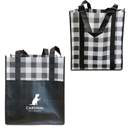 LUMBERJACK PLAID LAMINATED TOTE - 13″ W x 15″ H x 10″ D