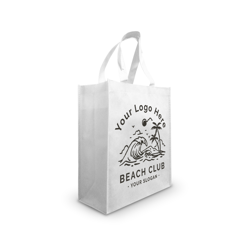 Medium Promotional Non-woven Shopping Bags 80gsm 12"W x 6"D x 14"H