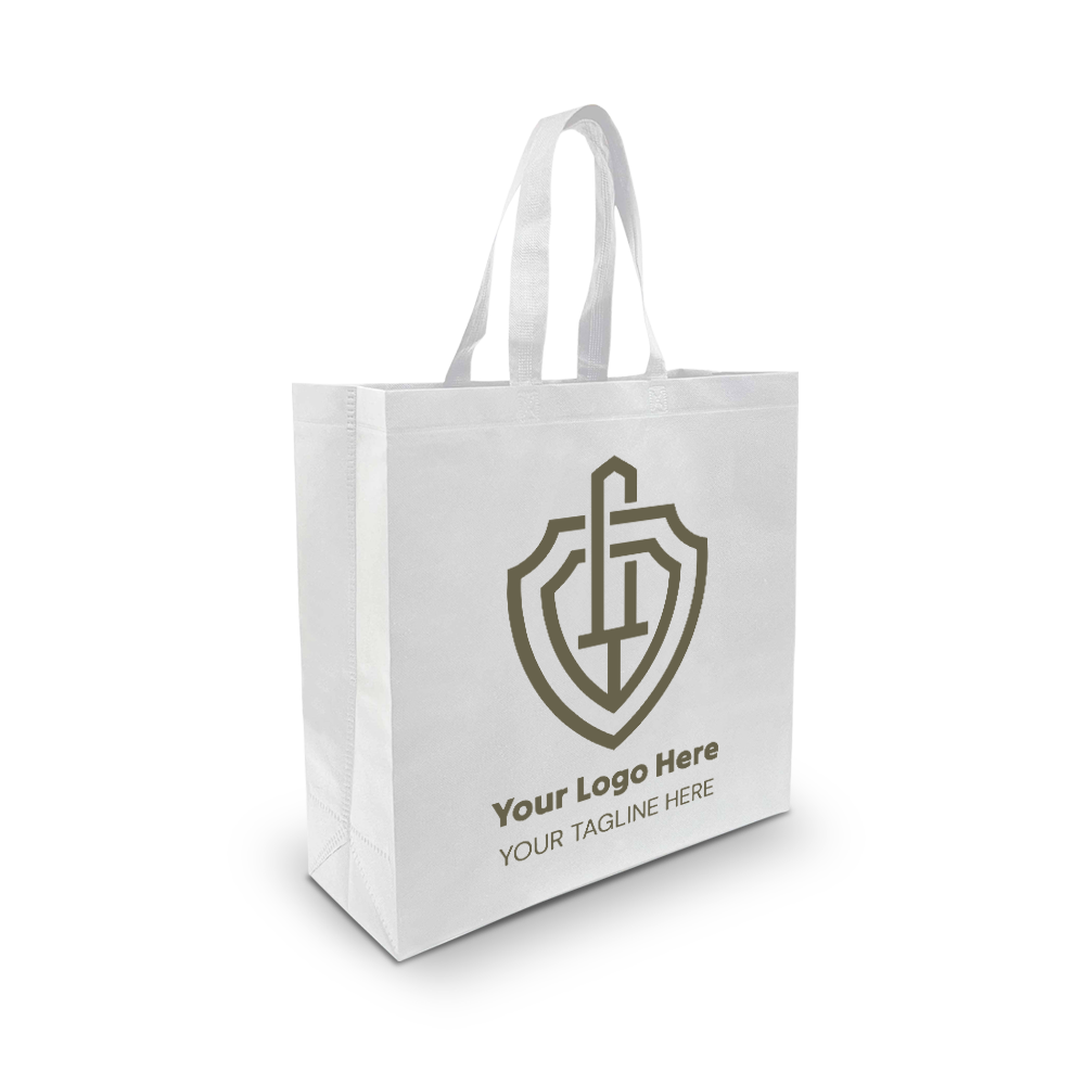 Spacious Ultrasonic Non-Woven Shopping Bag 75gsm 15.5"W x 6"D x 15.5"H