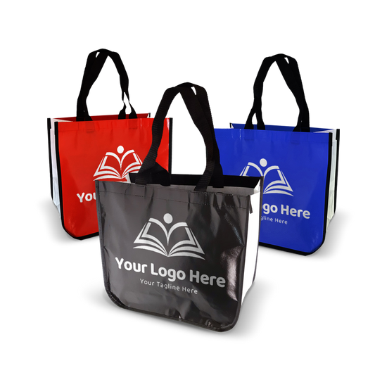 Laminated Non-Woven Bag with Curved Bottom - 110gsm Glossy Finish 16”W x 6"D x 14”H