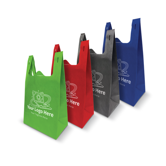 T-shirt Non-woven Market Bag with Bottom Gusset 70gsm 11"W x 7"D x 20"H