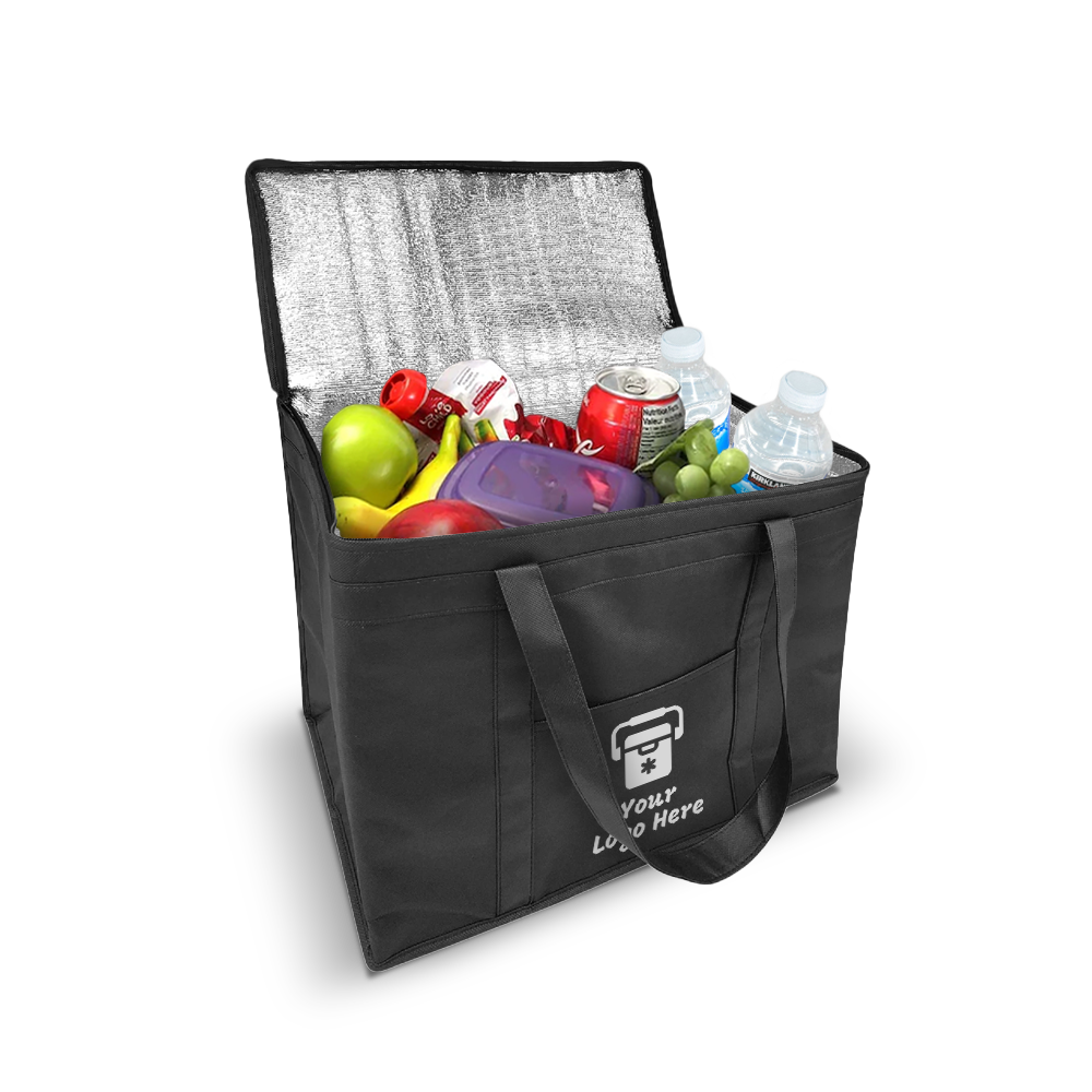 Jumbo Delivery Cooler Bag with Insert Pocket and 3mm Insulation 18”W x 10"D x 14”H