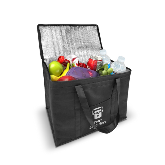 Jumbo Delivery Cooler Bag with Insert Pocket and 3mm Insulation 18”W x 10"D x 14”H