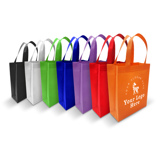 Small Promotional Ultrasonic Non-woven Shopping Bags 9.5"W x 4"D x 12"H