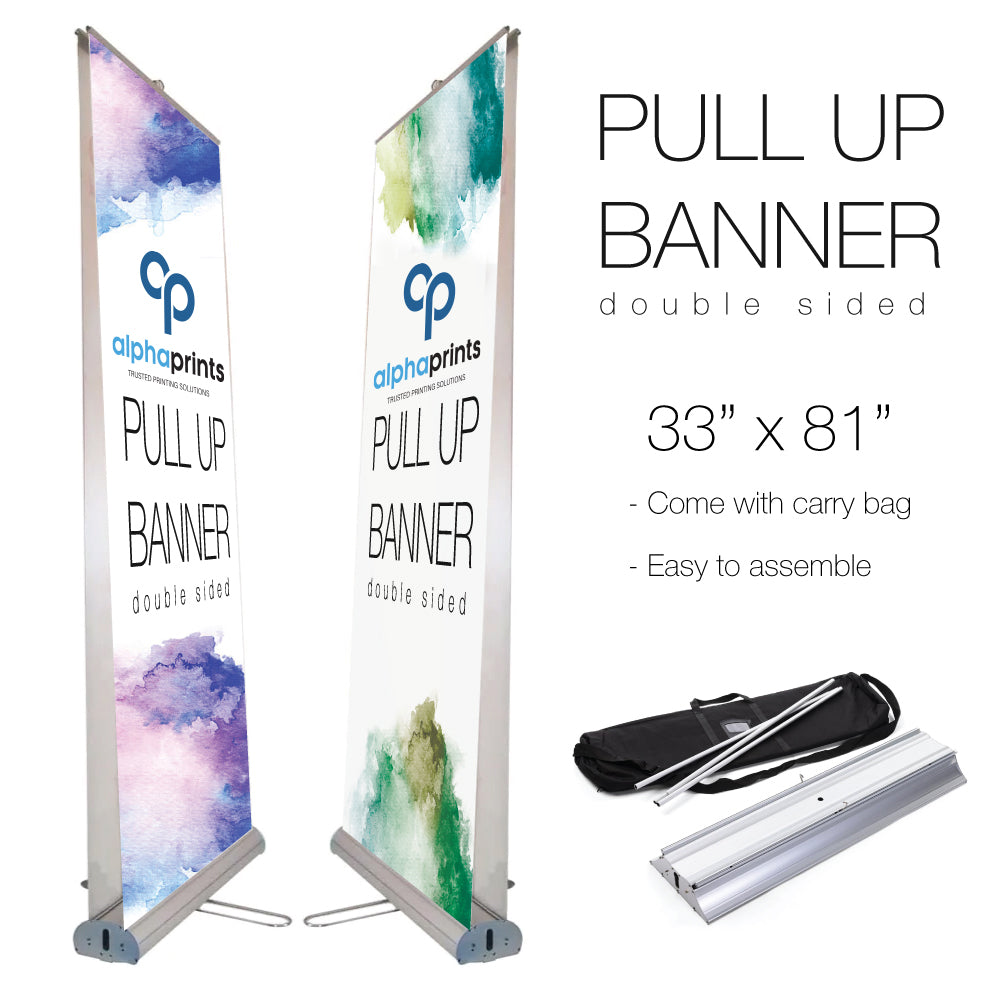 Indoor eDouble Sided Style Pull Up Banner 33" x 81"