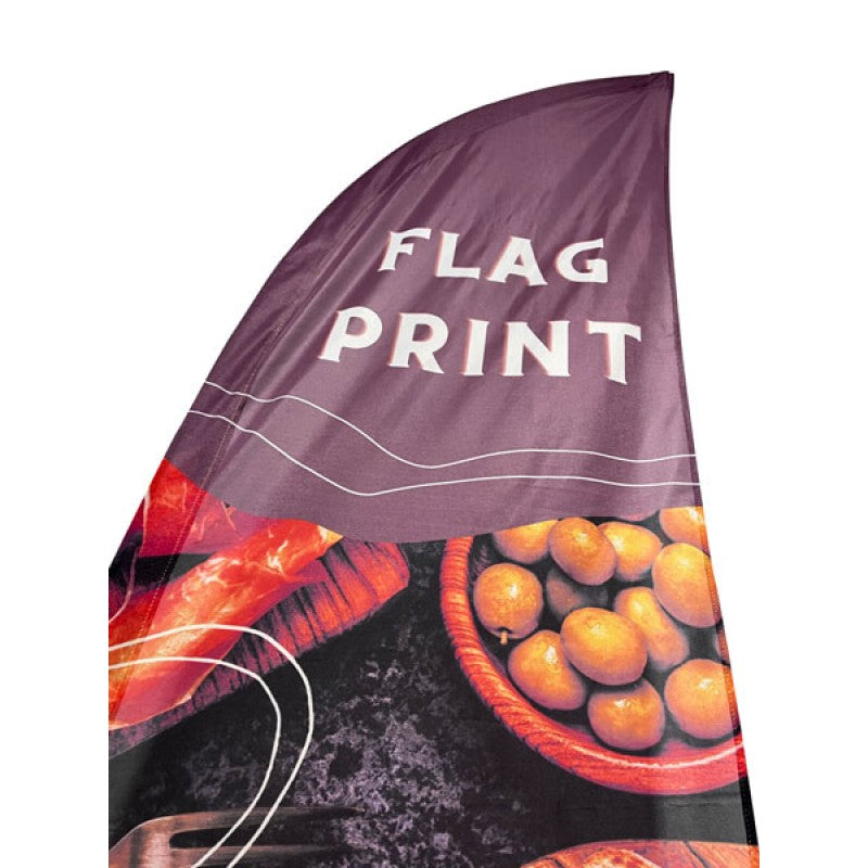 Tear Drop Flag Kit - Full Color Graphics Printing with Outdoor Use Spike base and Bag Included